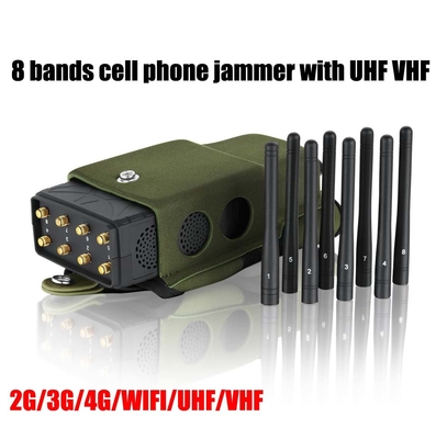 5.5W высокочастотная антенна Jammer 8, портативный Jammer сотового телефона со случаем Lojack нейлона